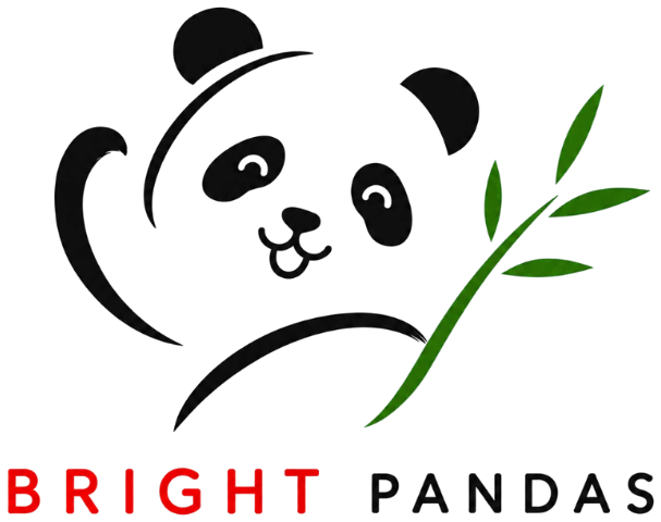 Bright Pandas logo: a panda with bamboo